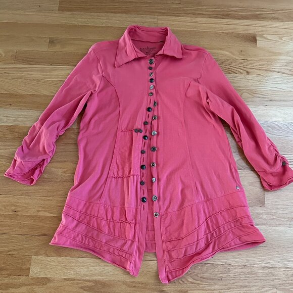 Neon Buddha Eastwood Novelty-Button Top Size M - Picture 1 of 16